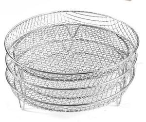 Accessori per friggitrici ad aria quadrate, griglia, accessori per barbecue a gas impilabili su tre livelli, cappa in tubi di acciaio inossidabile 304