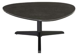 Tavolino basso design in ceramica nera e metallo L84 cm LEWA