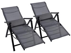 Outsunny Sdraio Pieghevole su 9 Livelli da Giardino con Schienale Regolabile, Zero Gravity Set 2 Pezzi , 65x70x111cm, Grigio | Aosom Italy