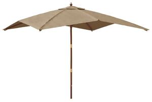 Ombrellone da Giardino con Palo in Legno Tortora 300x300x273 cm