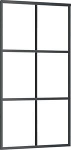 Porta Scorrevole in Vetro ESG e Alluminio 102x205 cm Nera