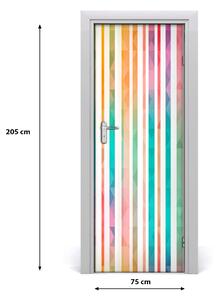 Adesivo per porta Strisce colorate 75x205 cm