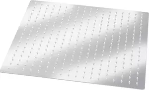Soffione a pioggia in acciaio inossidabile 50 x 50 cm - Efficienza idrica ed energetica - Rubinetteria da incasso per bagno - Colore argento