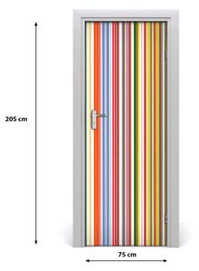 Adesivo per porta Strisce colorate 75x205 cm