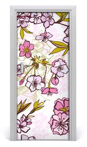 Adesivo per porta fiori di ciliegio 75x205 cm