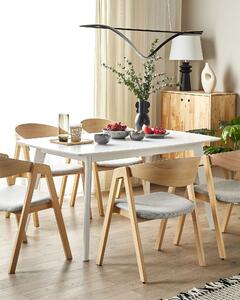 Tavolo da pranzo con gambe in legno bianco 150 - 195 x 90 cm in stile scandinavo rettangolare Beliani