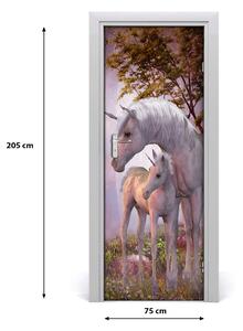 Adesivo per porta interna Unicorno 75x205 cm