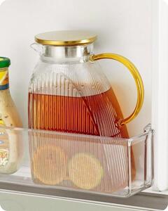 Caraffa in vetro borosilicato da 1,8 l/63 oz con coperchio in acciaio inossidabile per bevande calde, fredde e fatte in casa