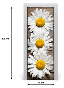 Adesivo per porta interna Camomilla sul legno 75x205 cm