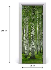 Adesivo per porta interna Foresta di betulla 75x205 cm