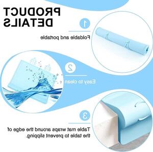 Tovagliette lavabili per bambini, pieghevoli, resistenti agli urti e antiscivolo, ideali per tavoli da pranzo e bambini, dimensioni 30,5 x 20,5 cm, disponibili nei colori blu e rosa