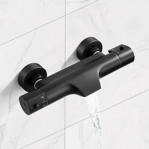 Rubinetto per lavabo con termostato - nero - rubinetteria in ottone