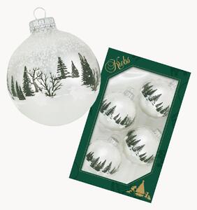 Set di 4 palline di Natale fatte a mano Snow Hare