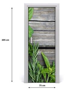 Adesivo per porta interna Erbe sul legno 75x205 cm