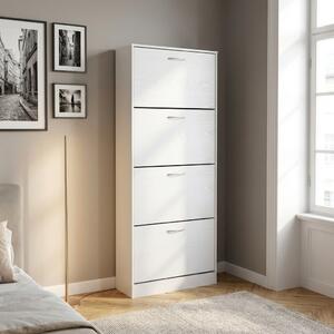Scarpiera A 5 Cassetti – Bianco Sonoma – 85x74x35 Cm – Per Corridoio, Camera Da Letto, Ingresso – Mobile Contenitore Facile Da Montare
