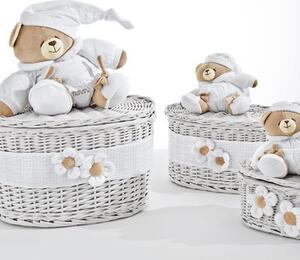 NANAN Scatole in Vimini portaoggetti Set di 3 Scatole colore Panna - Tato