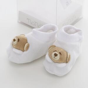 NANAN Scarpine per Neonato con Orsetto Tato colore Panna
