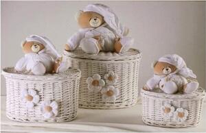 NANAN Scatole in Vimini portaoggetti Set di 3 Scatole colore Panna - Tato