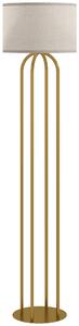 HOMCOM Lampada da terra con paralume in tessuto e interruttore, Ø38x161 cm, Dorato e Beige | Aosom Italy