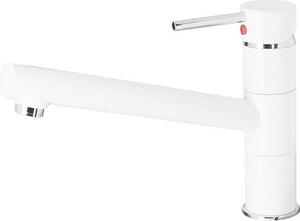 Rubinetto per lavabo in acciaio inossidabile, cromato bianco, orientabile