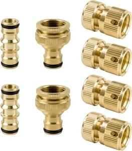 Set di tubi da giardino con kit di derivazione Quick-Connect, compreso adattatore per rubinetto - Per l'irrigazione e la pulizia del giardino