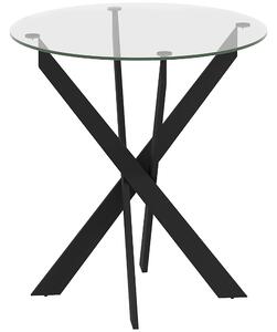 HOMCOM Tavolo moderno in vetro temperato per 4 persone, Ø70 cm | Aosom Italy
