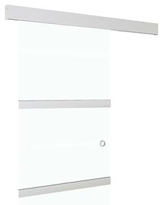 Porta Scorrevole Fermi Vetro ESG e Alluminio Argento 76x205 cm