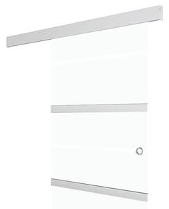 Porta Scorrevole con Fermi in Vetro ESG e Alluminio 90x205 cm