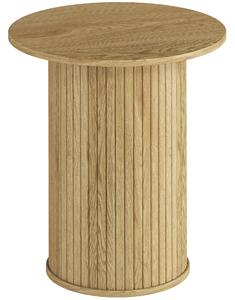 HOMCOM Tavolino rotondo Ø48 cm con gambe scanalate, Rovere | Aosom Italy