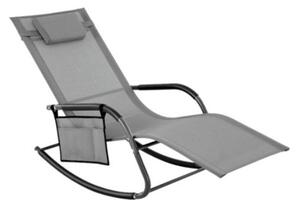 Amicasa Sdraio da Giardino a Dondolo Cuscino Poggiatesta in Acciao/Tessuto Dimensioni 174x62x83 cm colore Grigio - Gaia