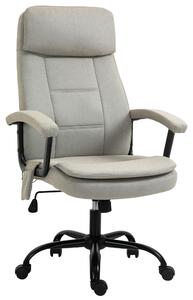 Sedia da ufficio massaggiante Vinsetto, con massaggio lombare, regolabile in altezza, color beige