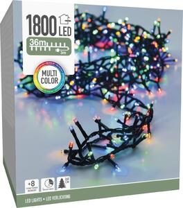 Catena luminosa a LED colorata, 1800 LED, cavo verde, per interni/esterni, 33 m