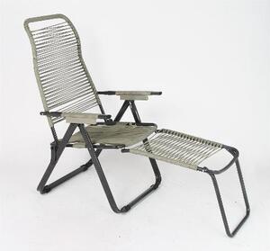 Metal Far Sdraio da Giardino Pieghevole con Poggiagambe in Ferro/PVC Dimensioni 60x156x41 cm colore Tortora - Cordonata