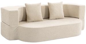 HOMCOM Divano letto 2 posti in chenille con schienale ribaltabile, 190 cm, Beige | Aosom Italy
