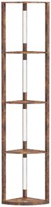 HOMCOM Lampada da terra LED dimmerabile con scaffali, Marrone rustico | Aosom Italy