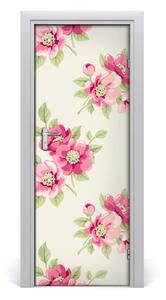 Adesivo per porta Fiori rosa 75x205 cm