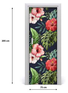 Poster adesivo per porta Pattern hawaiano 75x205 cm