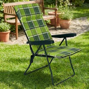 Metal Far Sdraio da Giardino Pieghevole Imbottita in Ferro/Polycotone Dimensioni 120x60x60 cm colore Verde - Garden
