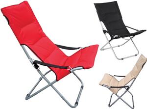 VivaGarden Sdraio da Giardino Pieghevole Imbottita in Acciaio/PVC Dimensioni 60x47x92 cm colore Beige - Nido