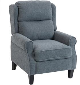 HOMCOM Poltrona relax reclinabile effetto peluche con poggiapiedi, Grigio | Aosom Italy