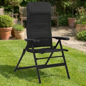 Amicasa Sdraio da Giardino Pieghevole in Metallo/Textilene Dimensioni 57x83x120 cm colore Nero - Malaga