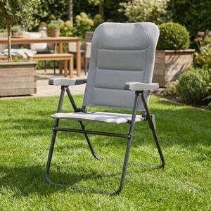 Brunner Sdraio da Giardino Pieghevole in Tessuto Dimensioni 47x41x122 cm colore Grigio Chiaro - Skye