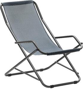 Metal Far Sdraio da Giardino Pieghevole in Metallo/Tessuto Dimensioni 62x90x85 cm colore Grigio - Traspira