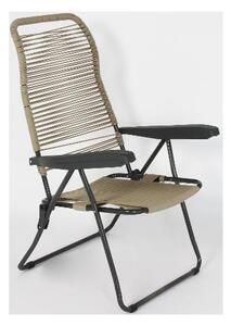 Metal Far Sdraio da Giardino Pieghevole in Ferro e PVC con Seduta Relax 62x64x105 cm colore Tortora - Lipari Cordonata