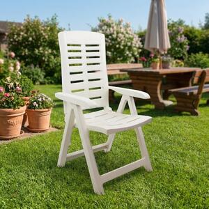 IPAE PROGARDEN Sdraio da Giardino Pieghevole Schienale Reclinabile in Resina colore Bianco - Yuma