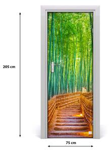 Adesivo per porta interna Foresta di bamboo 75x205 cm