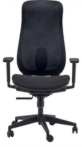 Mael Sedia da Ufficio con Ruote Braccioli e Poggiatesta in Tessuto Mesh colore Nero - Emily