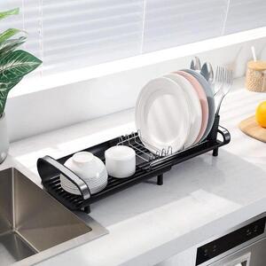Sgocciolatoio in acciaio inossidabile, 50,2 x 20 x 19,3 cm, nero, per la cucina