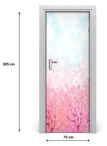 Adesivo per porta interna fiori di ciliegio 75x205 cm