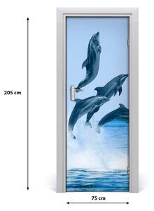 Poster adesivo per porta Saltare i delfini 75x205 cm